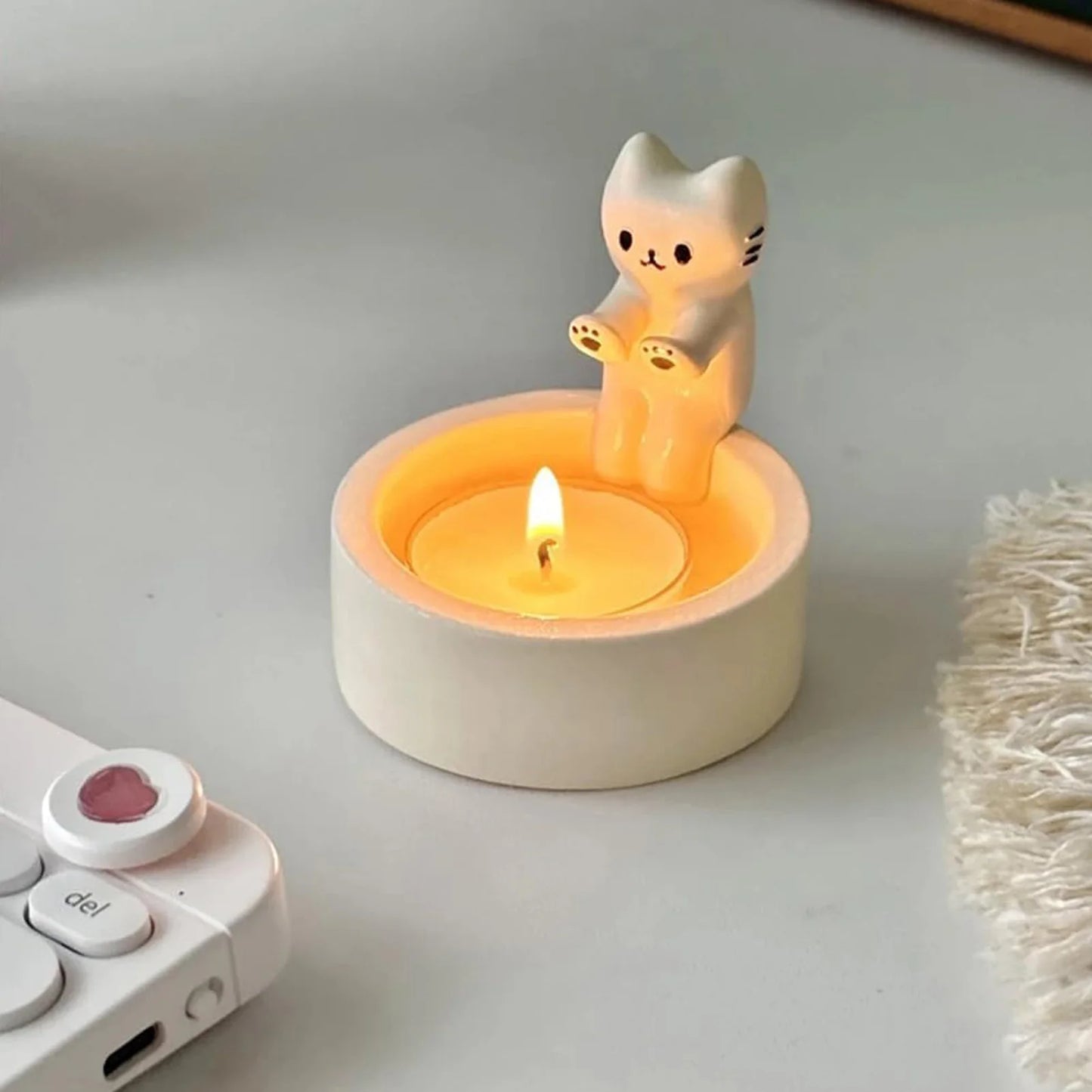Cartoon Katze Teelicht Kerzenhalter für Büro und Zuhause