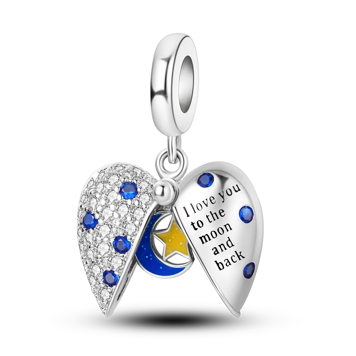 Edler Charm-Anhänger aus 925er Silber mit funkelndem blauem Zirkon – perfekt für DIY-Schmuck