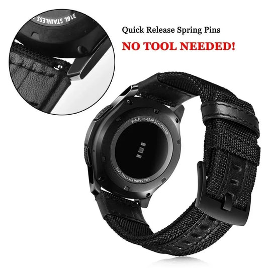 Nylon Sport-Uhrenarmband 18cm für diverse Smartwatch Modelle 20/22mm