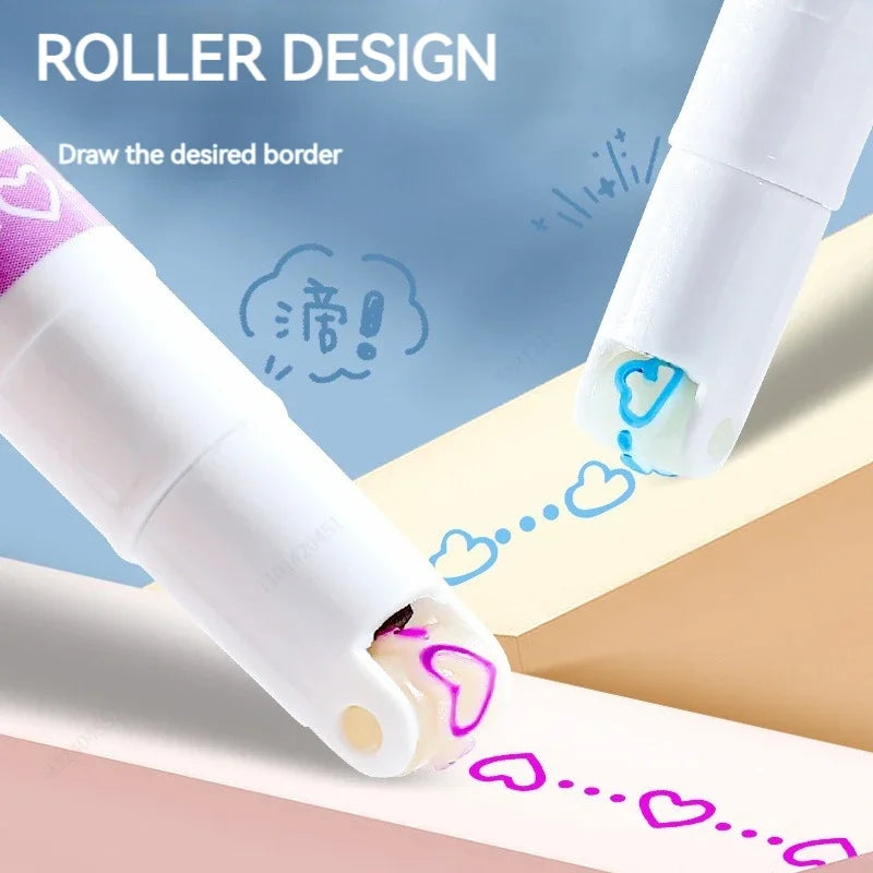 Kawaii Blumen-Highlighter Set 6 Farben mit Roller Spitze – Perfekt für Schule & Büro