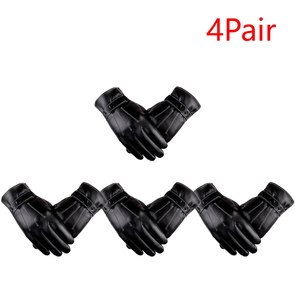 Warme Fahrradhandschuhe Herren PU-Leder Verstellbar für Outdoor Sport-Yabubest - Home & More