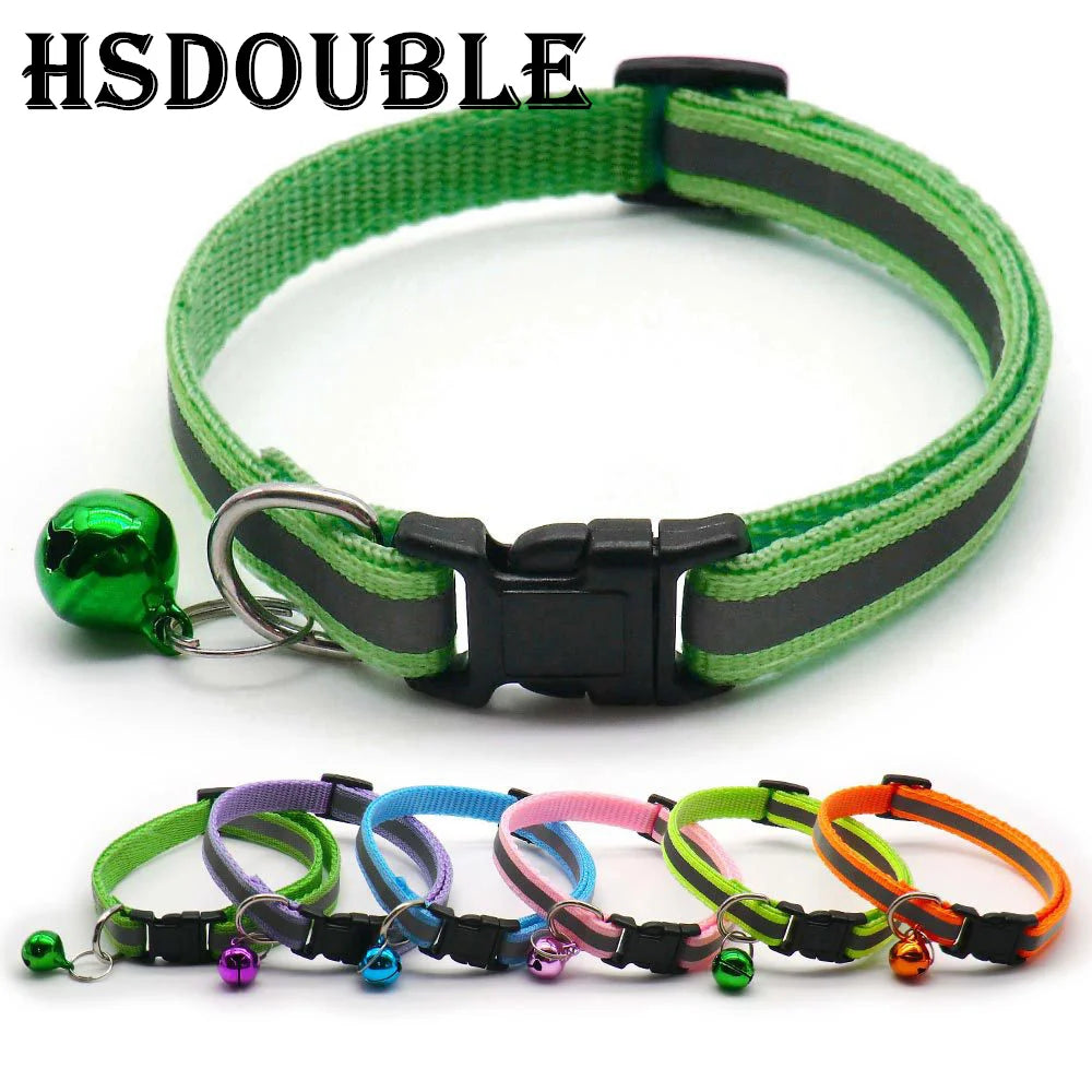Reflektierendes Katzen- und Hunde-Halsband mit Glocke aus PVC - PP