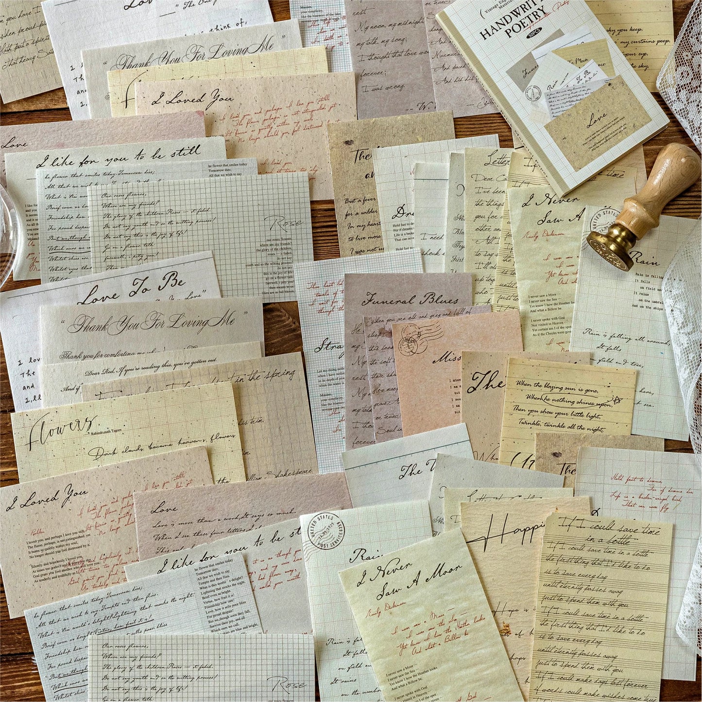 50 Blatt Vintage Scrapbook Materialien Papier Combo Kit für DIY
