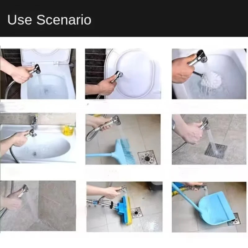 Multifunktionales Hand-Bidet mit flexiblem 1,5m Feder-Schlauch – hygienisch - ergonomisch