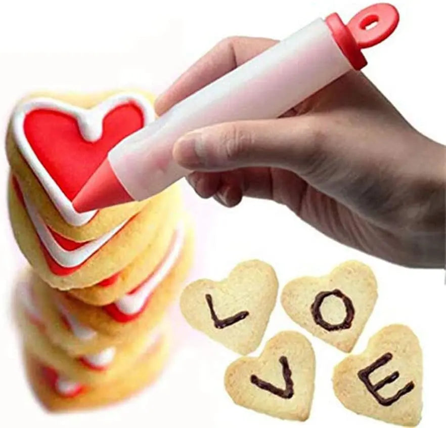 Silikon-Dekorationsstift mit 4 Aufsätzen für präzises Cake Design