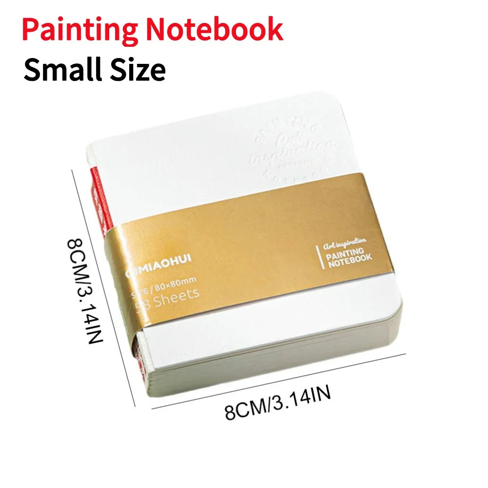 Tragbares Mini Aquarell-Palette Set mit Skizzenbuch und Binder-Clips