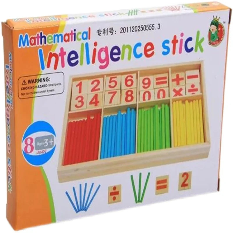Spielerisch Mathe lernen: Holz-Zählstäbe Montessori-Lernbox für 3-6 Jahre