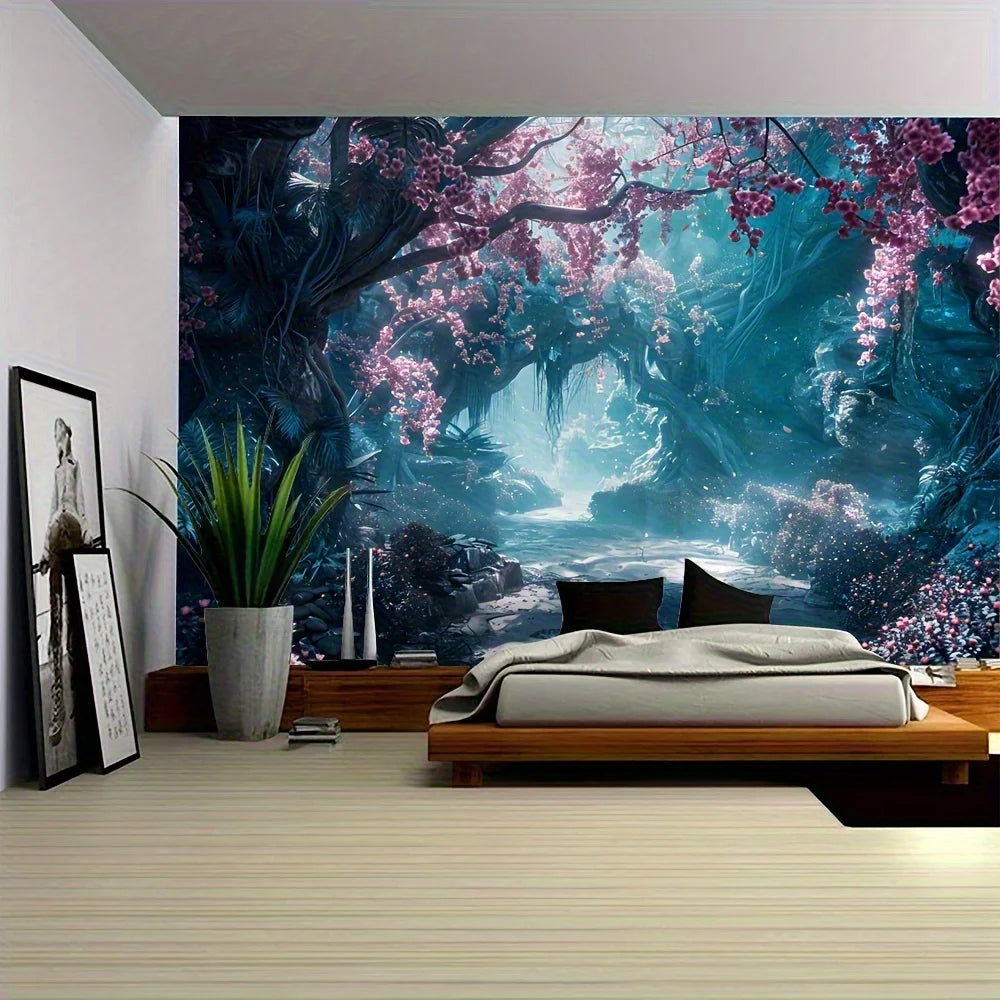 Dekorativer Wandteppich mit Baumlandschaft für Wohnräume