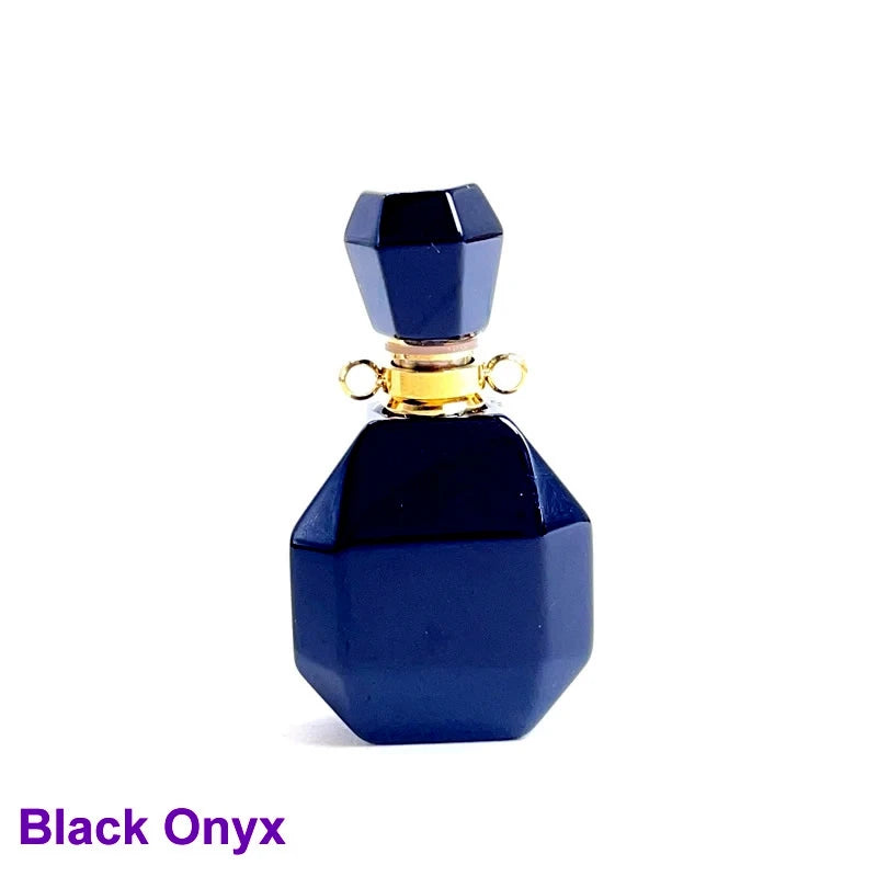 Unregelmäßige Naturstein Parfümflasche Anhänger – Amethyst Tigerauge Öl Diffusor