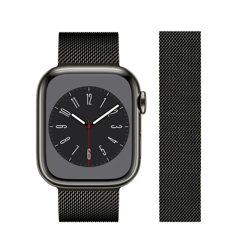 Edelstahl Mesh-Metallarmband mit Magnetverschluss für Smartwatches 38-49 mm