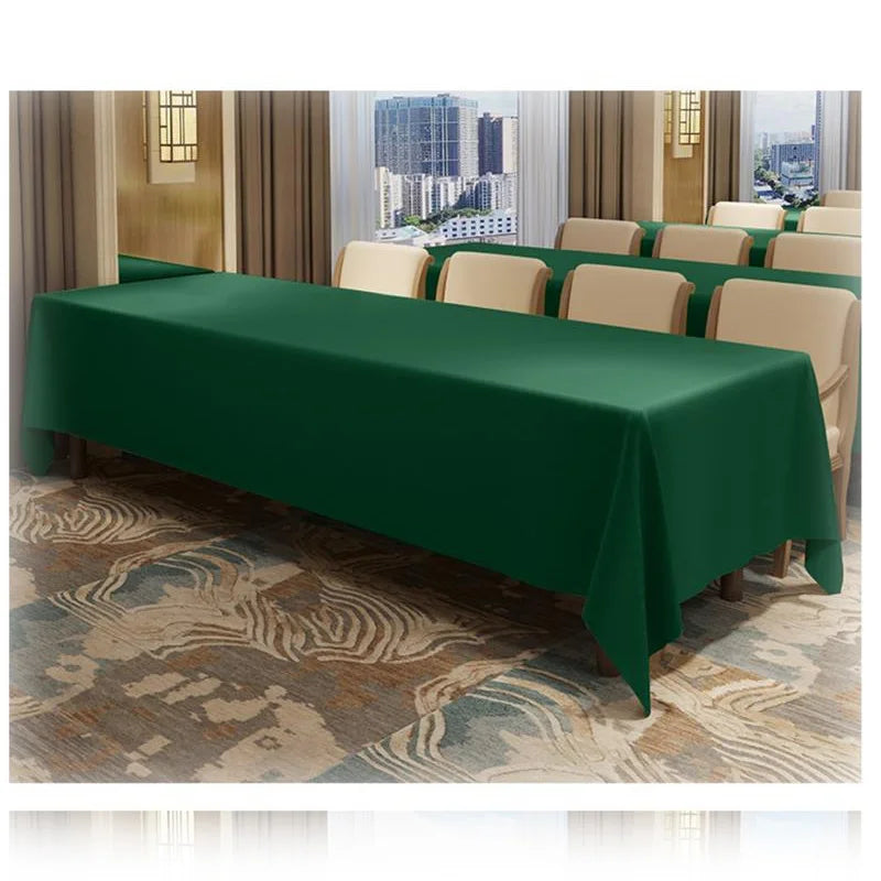 Dunkelgrüne rechteckige Polyester Tischdecke für vielseitige Indoor und Outdoor Nutzung