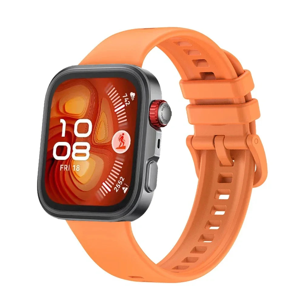 Atmungsaktives Sport-Silikonarmband mit bunter Metallschnalle für Watch Fit 3/4/4 Pro