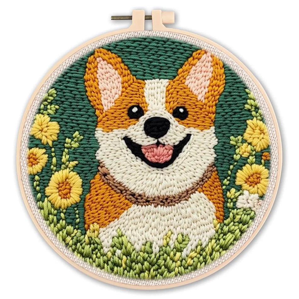 Einfaches Punch Nadel Stickerei Starter Kit mit Tiermotiven