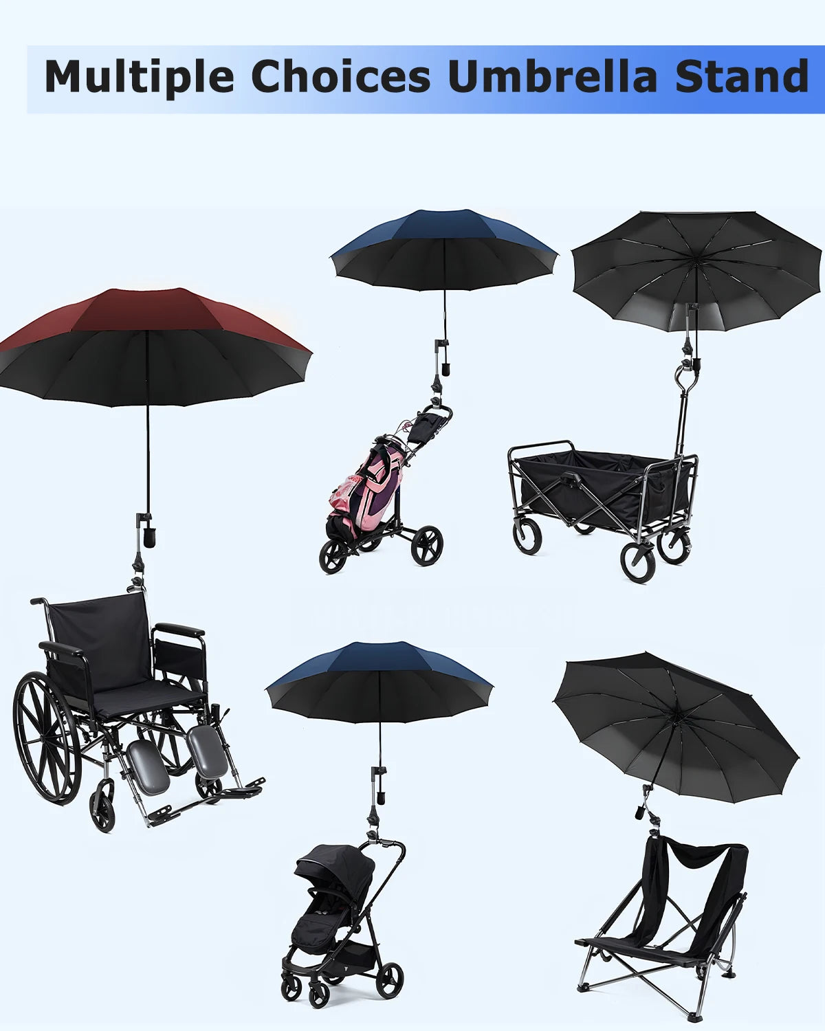 Verstellbarer Regenschirmhalter Kinderwagen UV-Sonnenschutz Regenfest