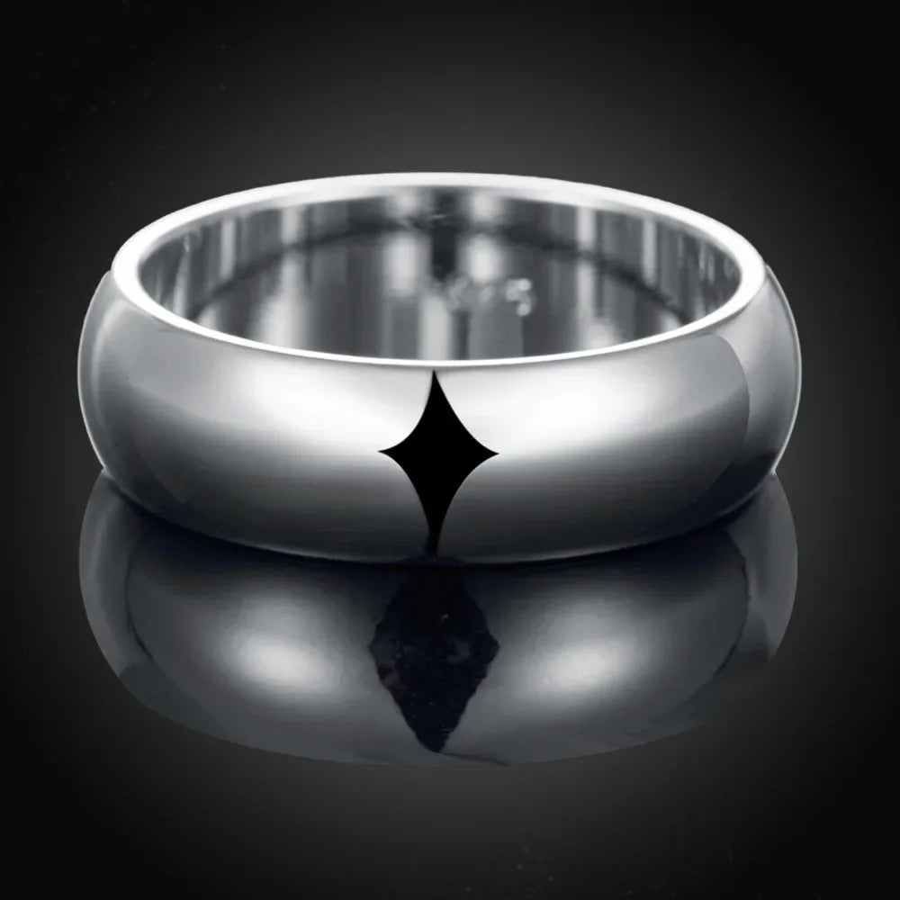 Eleganter 925 Sterlingsilber Ring für Damen in Größen 5-11, schlicht - rund
