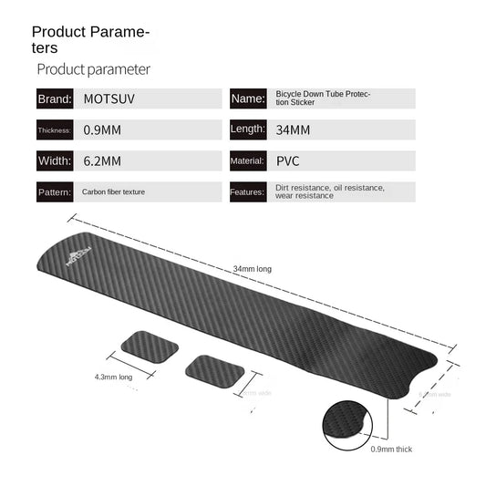 Robuster 2er Set Fahrrad Rahmen Schutzaufkleber – Abnehmbar - Kratzfest