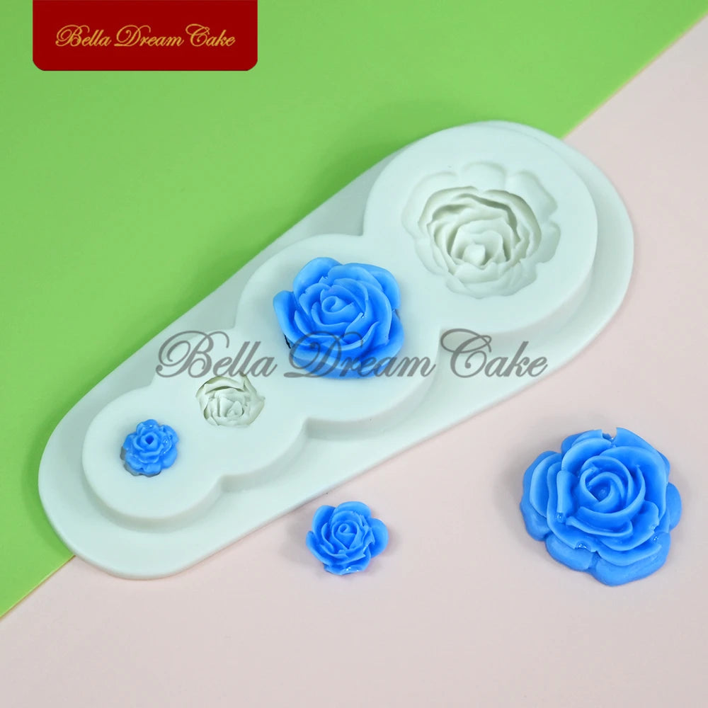 3D Silikon Rose Blume Form für Schokolade Fondant und Kuchen Deko