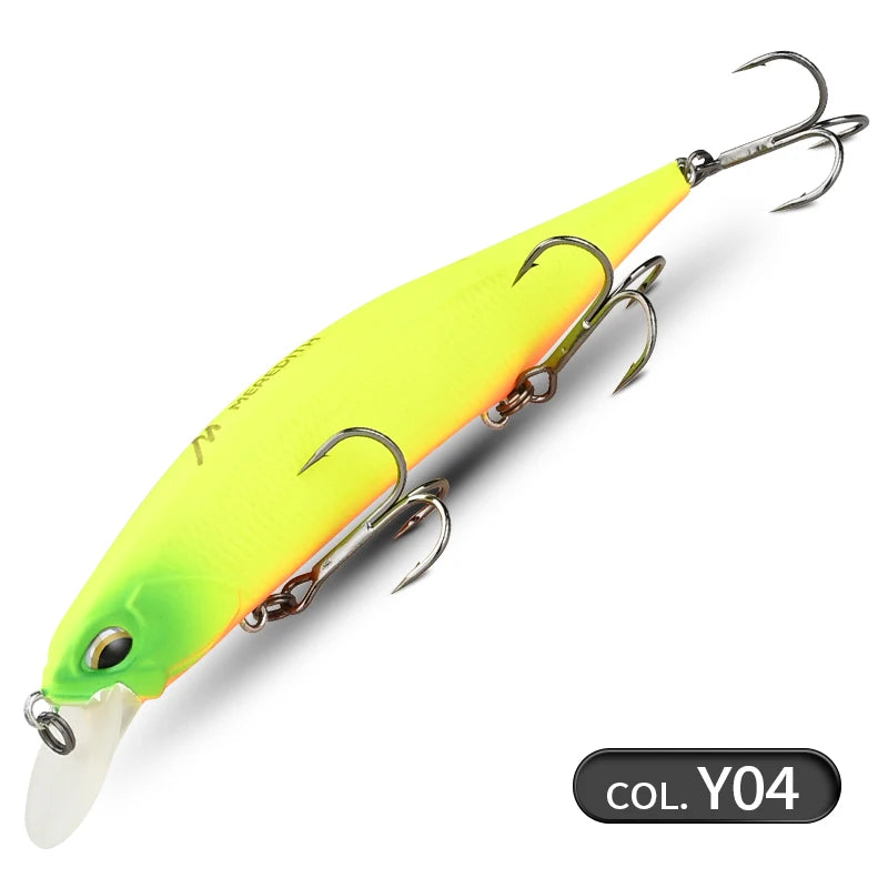 Realistischer Jerkbait Wobbler 110mm 17g mit 3 starken Haken, 12 Farben