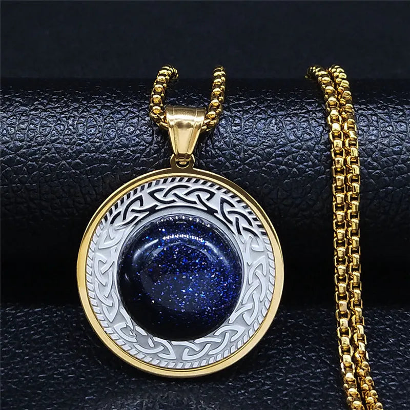 Keltische Irischer Knoten Halskette Edelstahl Gold und Silber Unisex-Yabubest - Home & More