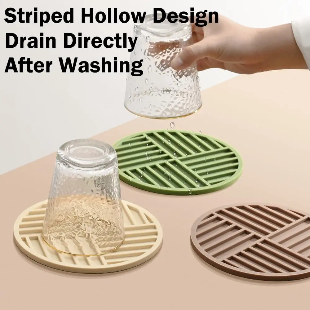 6er Set Runde Silikon Tischsets 16cm – Rutschfest und Hitzebeständig