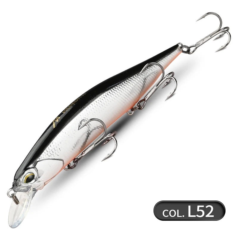 Realistischer Jerkbait Wobbler 110mm 17g mit 3 starken Haken, 12 Farben