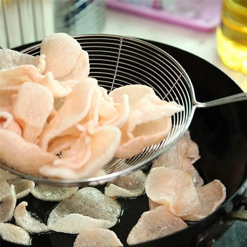 Ovaler Edelstahl-Skimmer – Vielseitiges Küchensieb in 3 Größen für fettarmes Kochen