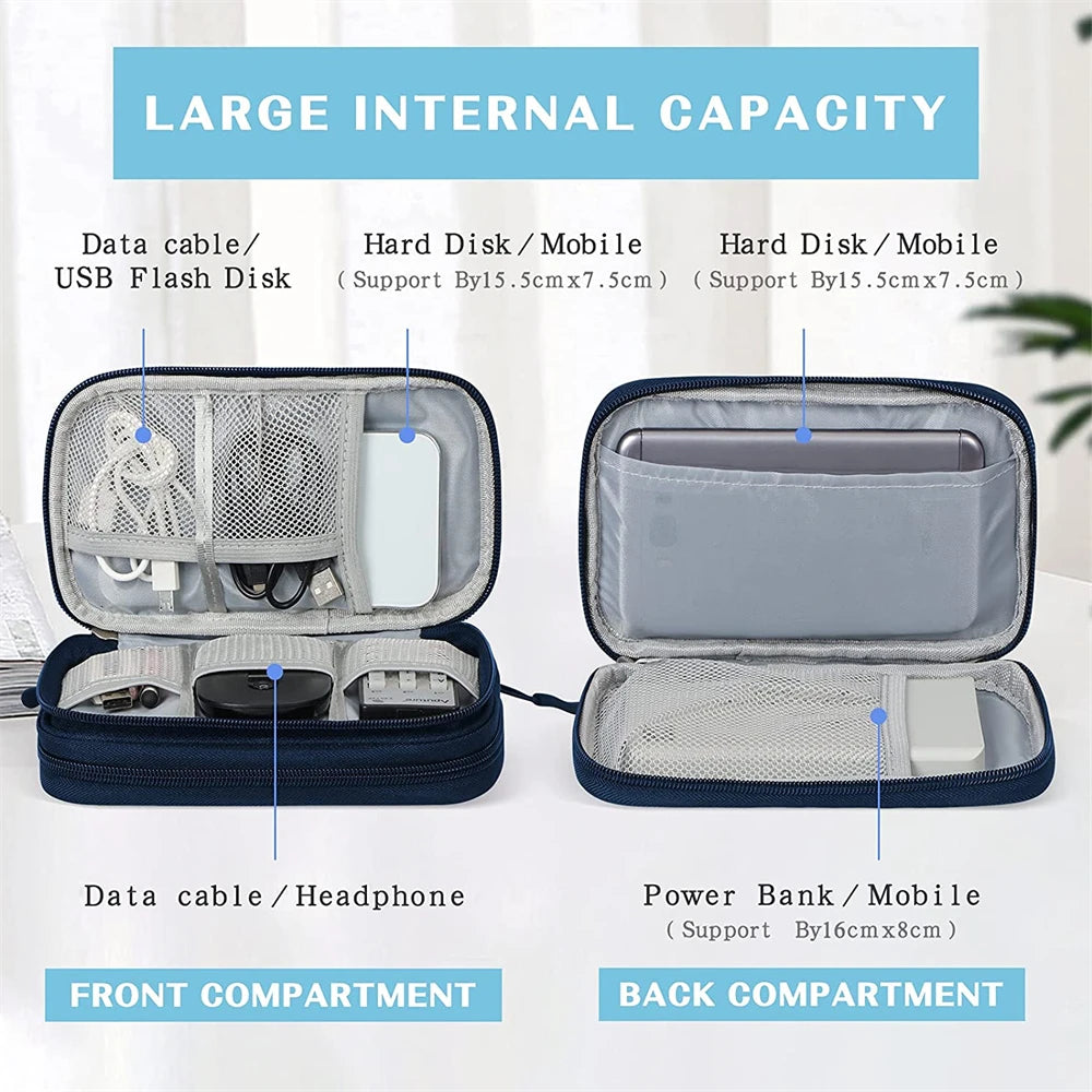Wasserdichter Elektronik Organizer mit Doppeltem Stauraum für Kabel und Powerbank