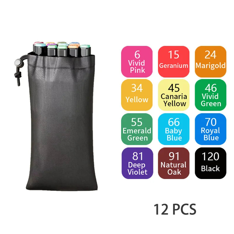 Dual Tip Permanent Marker – Hochpigmentiert, 24-262 Farben für kreative Kunst