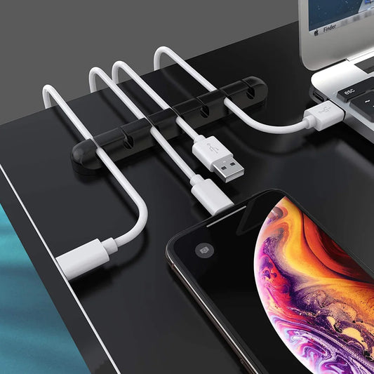 Selbstklebende Kabelhalter Clips für Schreibtisch und USB Ladekabel