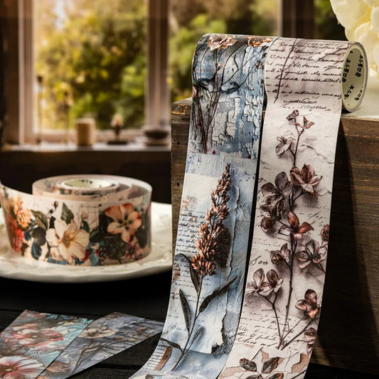 Breites 2m Blumen-Washi-Tape 45mm für Dekoration Basteln Journaling