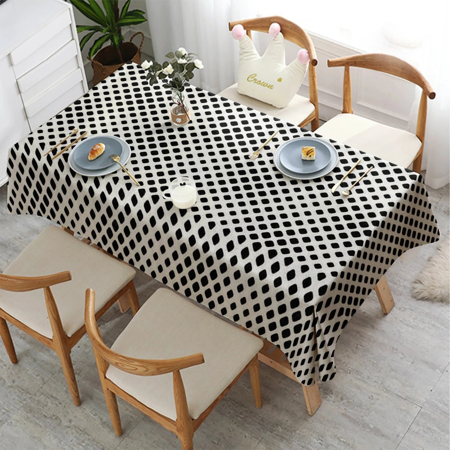 Praktische Rechteck Tischdecke mit Karomuster wasserdicht