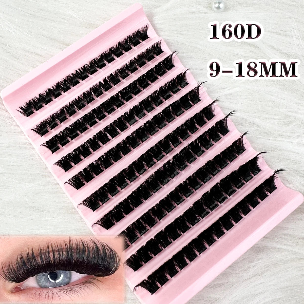 Voluminöse 160D 10 Reihen Einzelwimpern – Natürlicher Look, handgemacht, langlebig