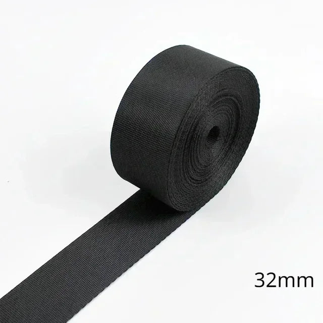 Schwarzes Nylon Gurtband 10-100mm für Taschen Rucksäcke Sicherheitsriegel