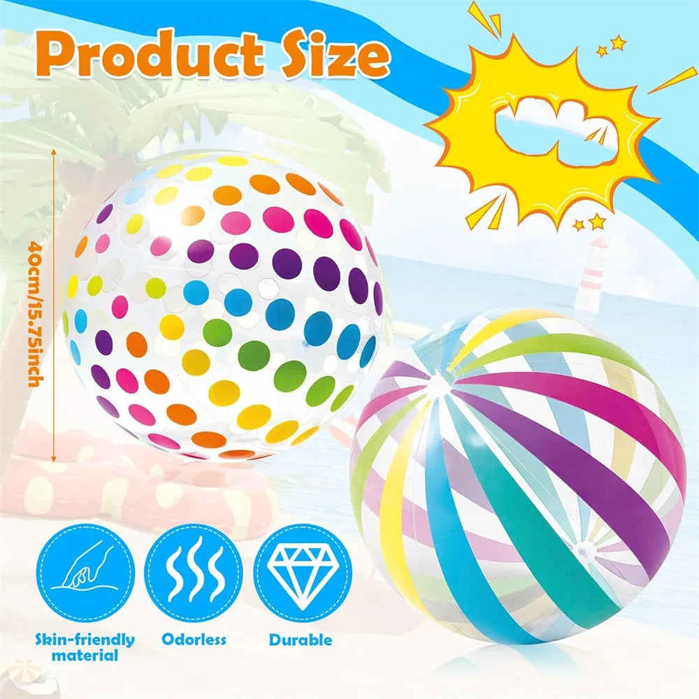 Bunter 40 cm Wasserball – Robust, leicht - perfekt für Strand - Poolspaß
