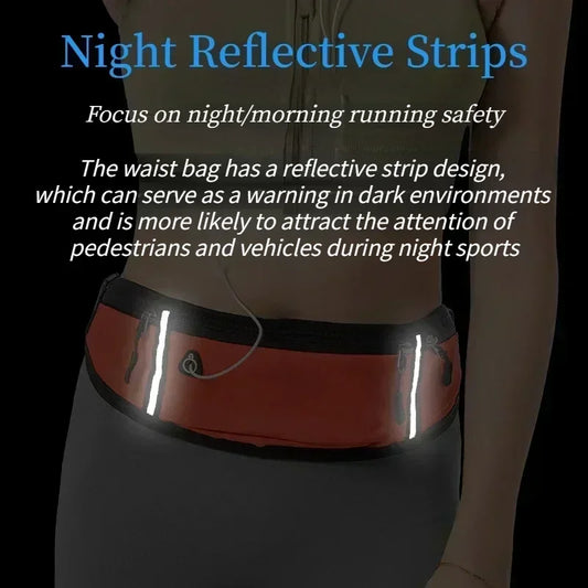 Wasserfester Laufgürtel mit verstecktem Fach für Smartphone bis 6,5 Zoll
