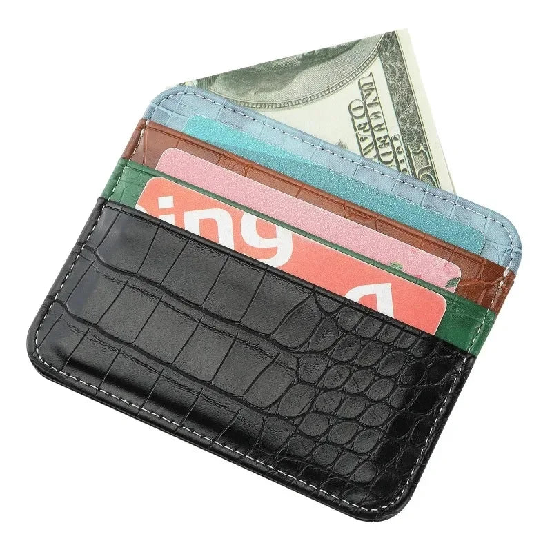 Schlankes PU Leder Kartenetui Unisex – Dünne Mini Brieftasche für Karten Geld