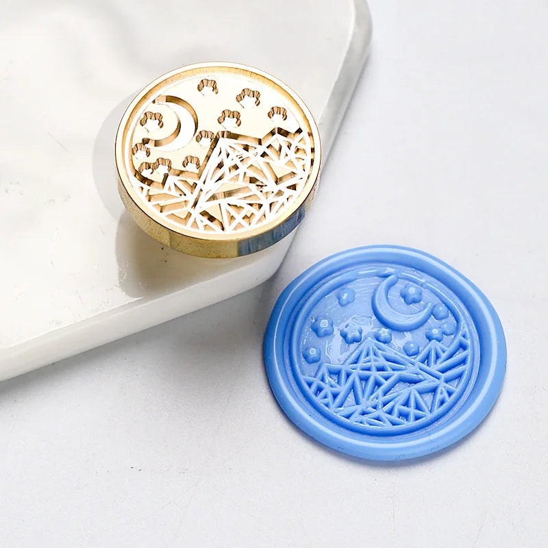 Sternenhimmel Lotus Rosenmuster Wachssiegel Stempel, Retro Stil