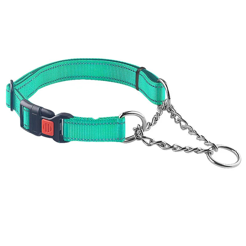 Edelstahl Hundehalsband mit reflektierendem Nylon für kleine bis große Hunde