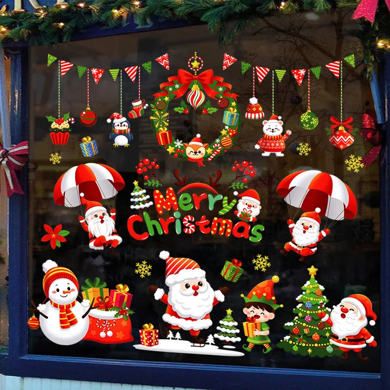 113 Statische Fensteraufkleber Weihnachtsschneeflocken für Partydeko