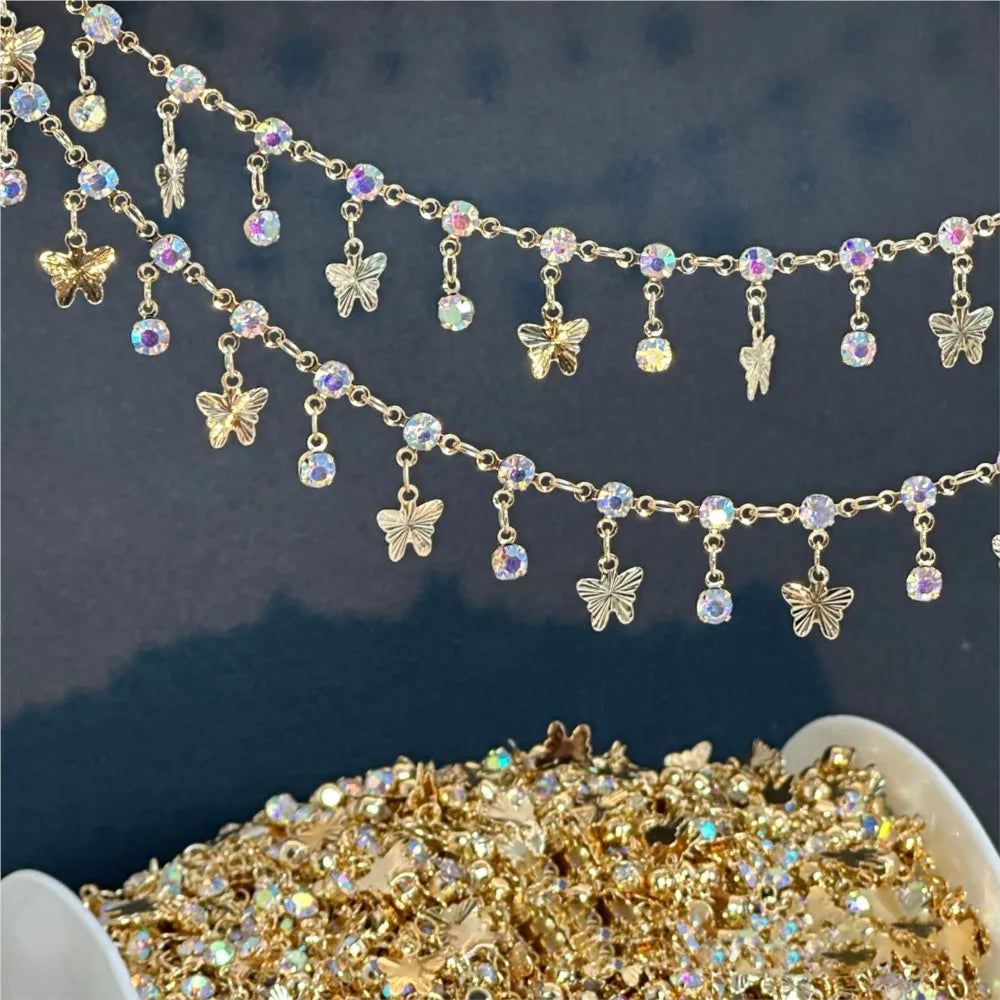 1 Meter Kupferkette mit Schmetterling Charms für DIY Schmuckherstellung