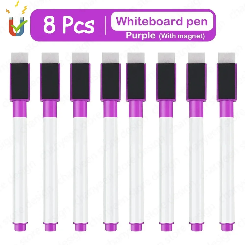 Magnetische Whiteboard-Stifte 4/8er Set – Löschbar, farbig - platzsparend