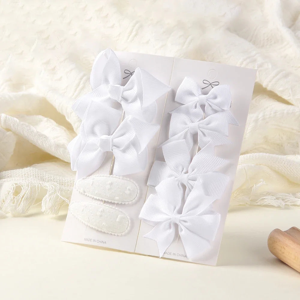 Elegante Haarklammern mit Schleifen für Mädchen – 8-teiliges, sicheres Stylingset