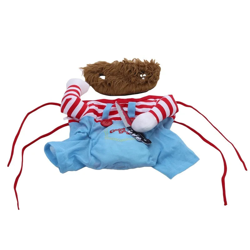 Lustiger Hundeoverall Haustierkostüm Sweatshirt Set für Halloween Party