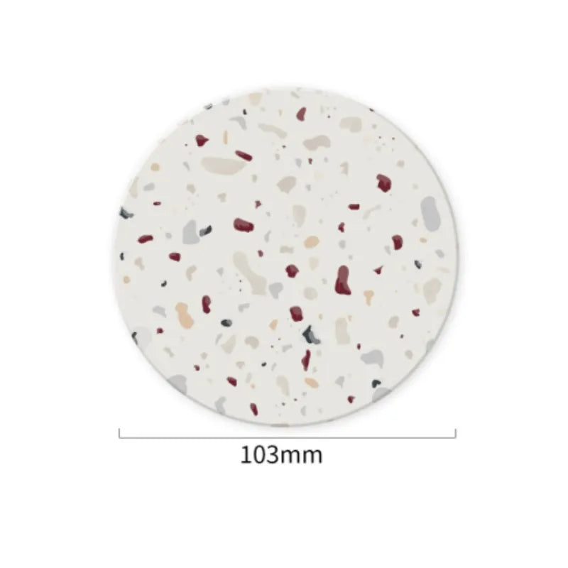 Set mit 1, 4 oder 6 Untersetzern Terrazzo Muster aus Keramikstein