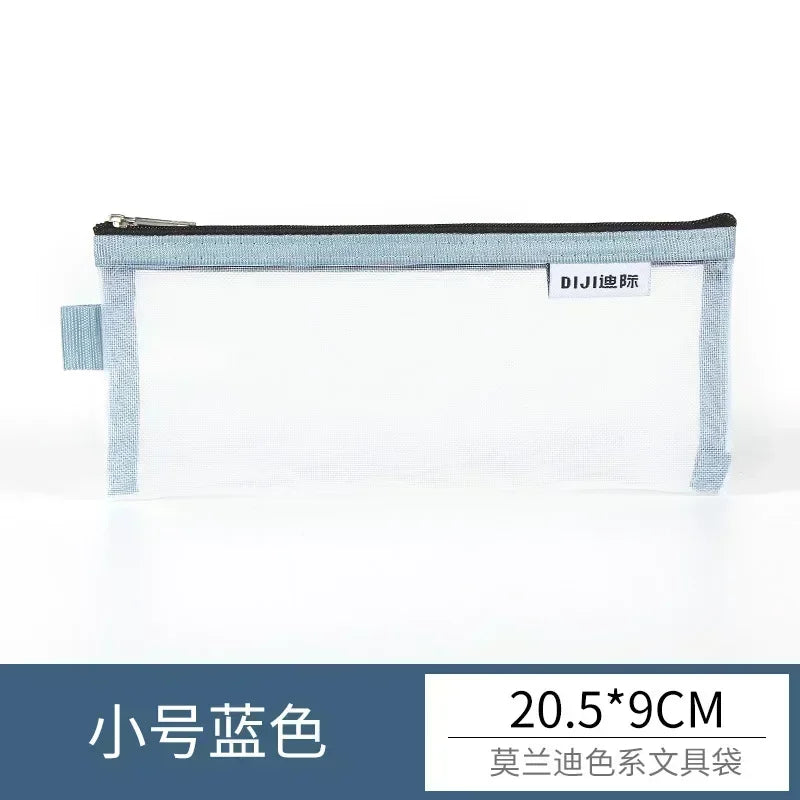 Transparentes Mesh Etui zur Aufbewahrung von Stiften in verschiedenen Farben