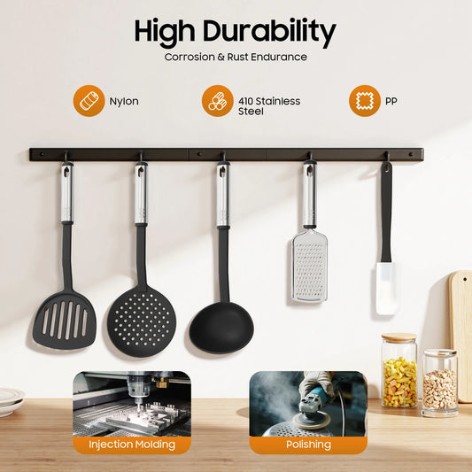 40-teiliges Küchenutensilien Set aus Nylon und Edelstahl für Kochenthusiasten-Yabubest - Home & More