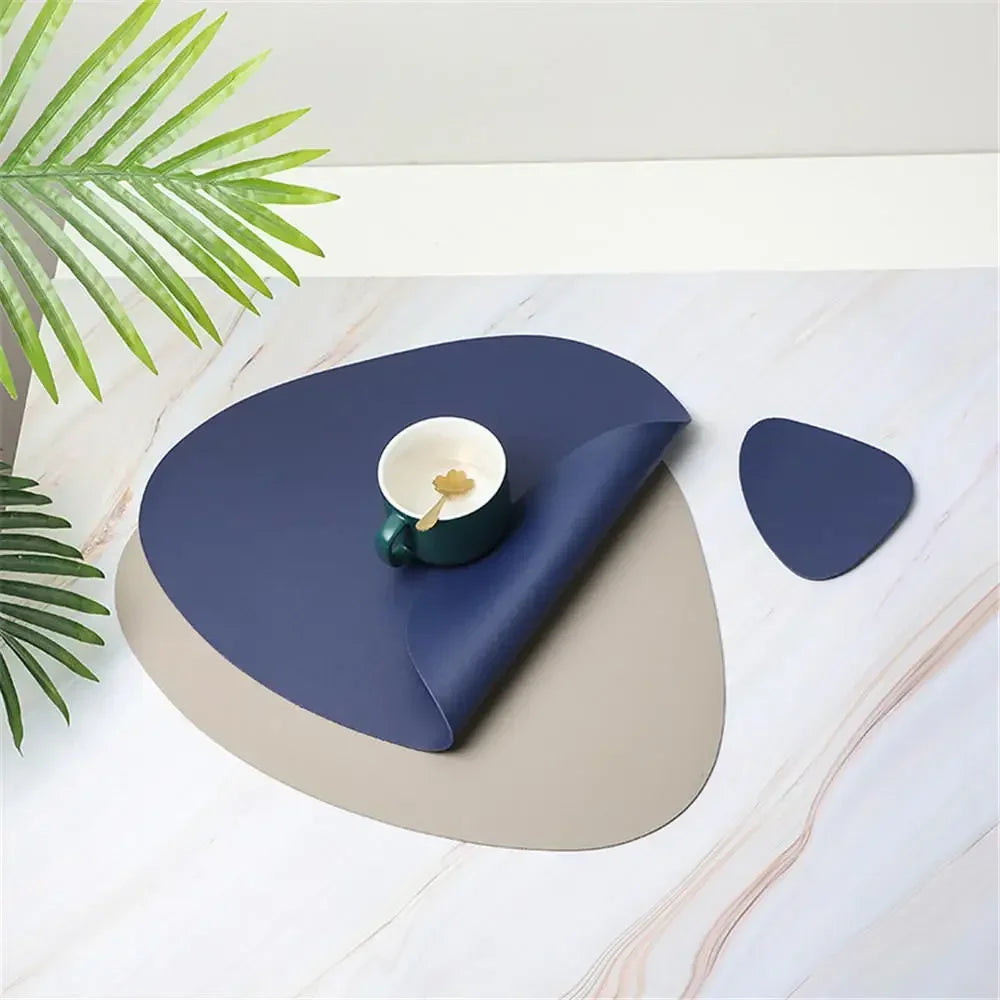 Dreieck Leder Tischset Anti-Rutsch Modern Nordic Design Küche Esstisch