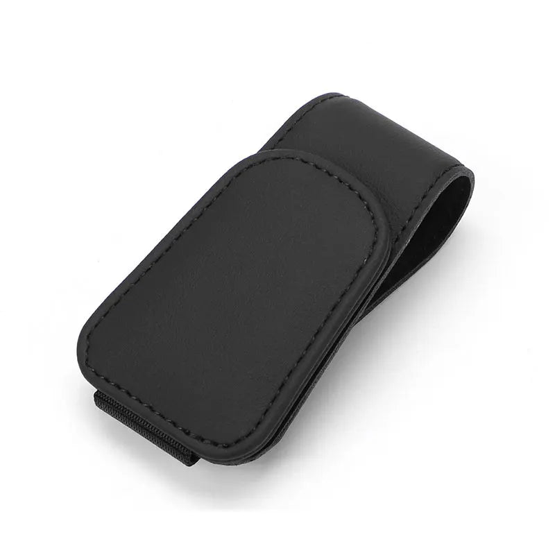 Multifunktionaler Leder Brillenhalter mit Magnet für Auto-Sonnenblende – sicher - stilvoll