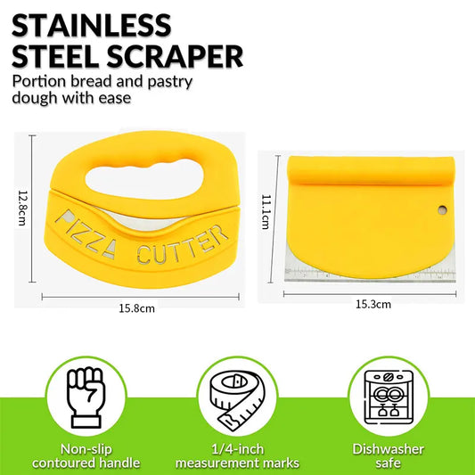 Tischschaber Edelstahl Teigschneider Küchenhelfer Backwerkzeug-Yabubest - Home & More