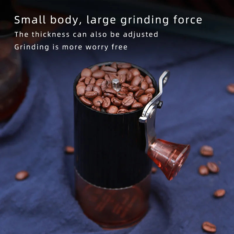 Leichte manuelle Kaffeemühle aus Edelstahl für unterwegs und Zuhause